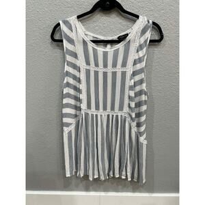 Lane Bryant Blue and White Stripped Tank